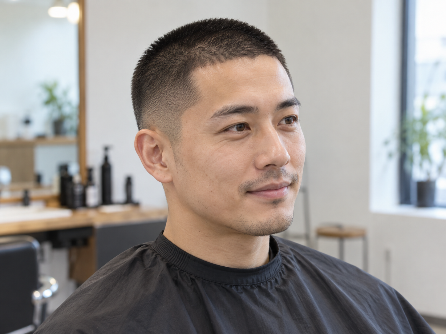 短く均一に整えたベリーショートの男性の髪型イメージ