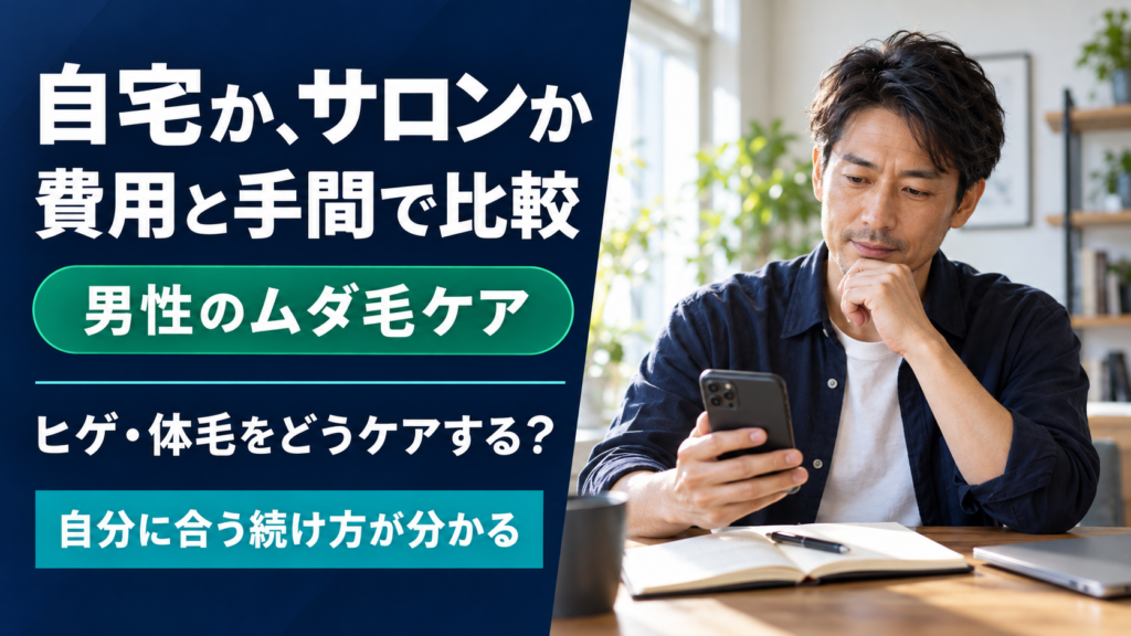 家庭用脱毛器とサロンはどっち?男性の費用・手間・続けやすさを比較